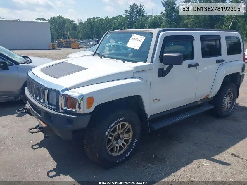 2007 Hummer H3 Suv VIN: 5GTDN13E278192395 Lot: 42567241