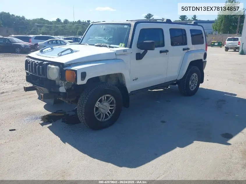 2007 Hummer H3 Suv VIN: 5GTDN13EX78134857 Lot: 42570643
