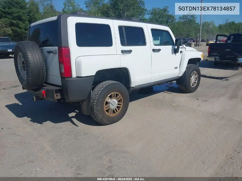2007 Hummer H3 Suv VIN: 5GTDN13EX78134857 Lot: 42570643