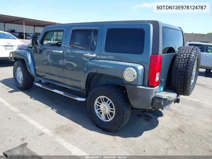 2007 Hummer H3 Suv VIN: 5GTDN13E978124787 Lot: 42593872
