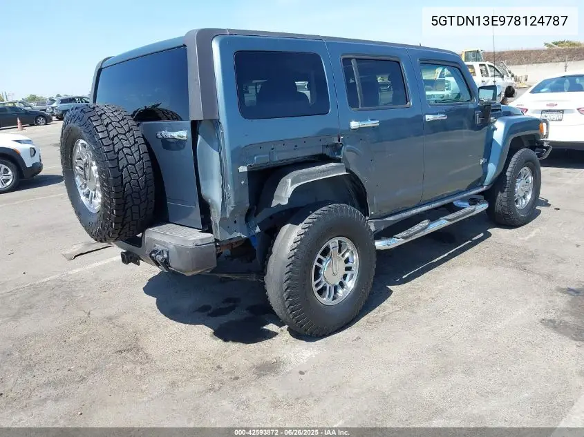 2007 Hummer H3 Suv VIN: 5GTDN13E978124787 Lot: 42593872