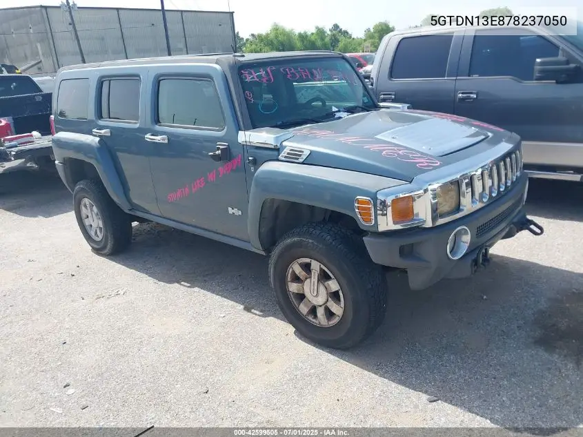 2007 Hummer H3 Suv VIN: 5GTDN13E878237050 Lot: 42599505