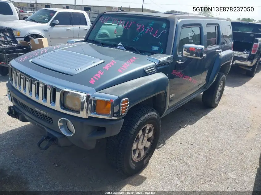 2007 Hummer H3 Suv VIN: 5GTDN13E878237050 Lot: 42599505