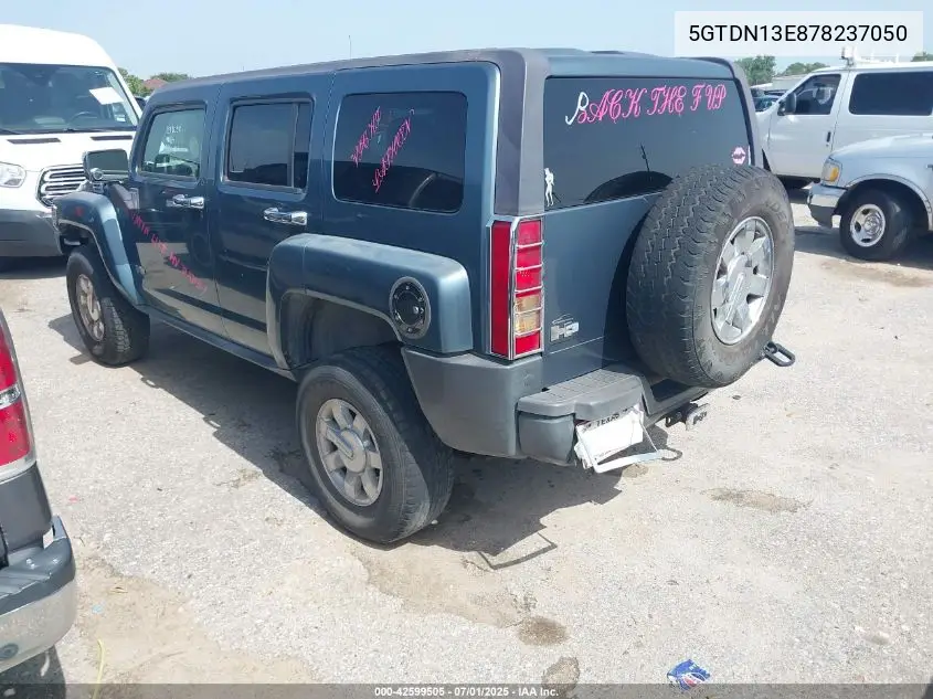 2007 Hummer H3 Suv VIN: 5GTDN13E878237050 Lot: 42599505