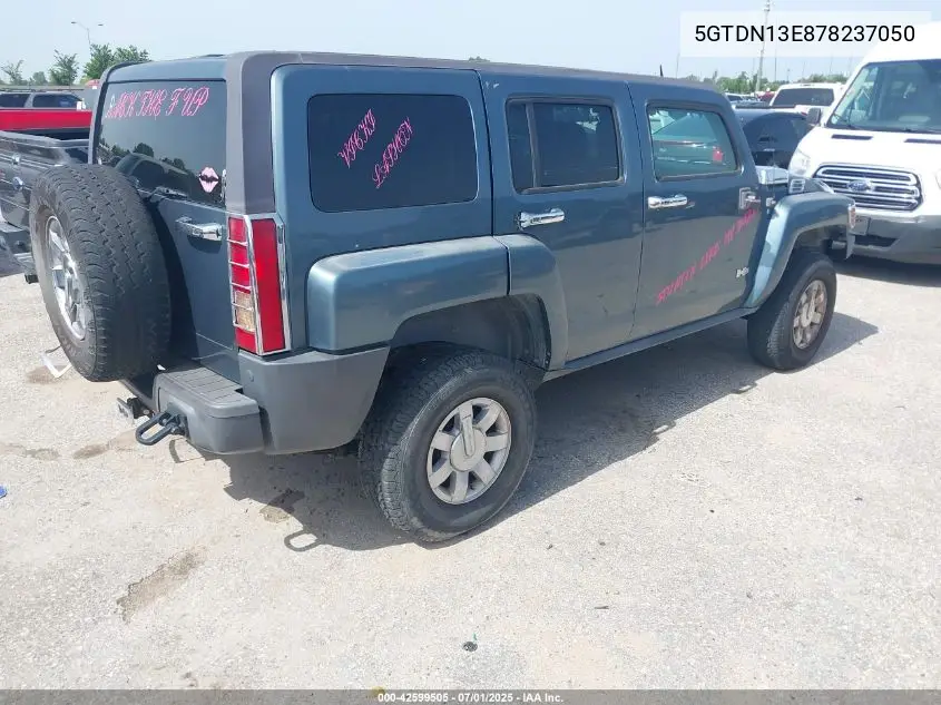 2007 Hummer H3 Suv VIN: 5GTDN13E878237050 Lot: 42599505