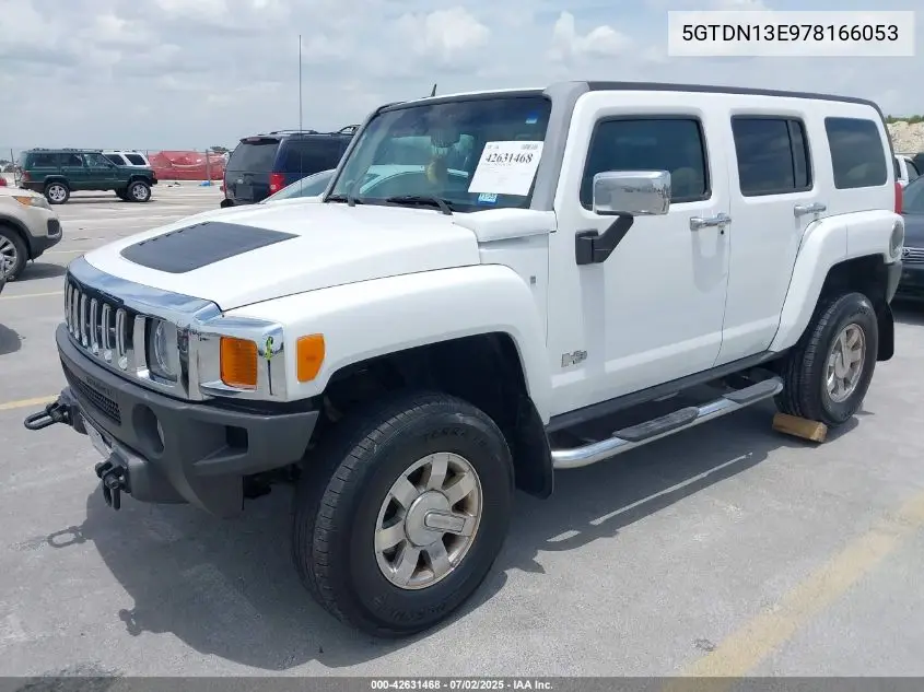 2007 Hummer H3 Suv VIN: 5GTDN13E978166053 Lot: 42631468