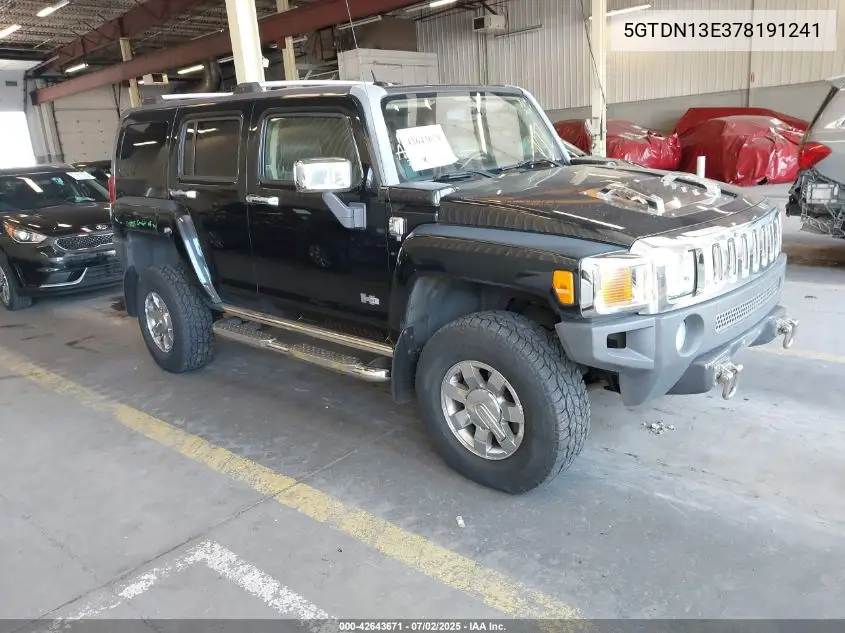 2007 Hummer H3 Suv VIN: 5GTDN13E378191241 Lot: 42643671