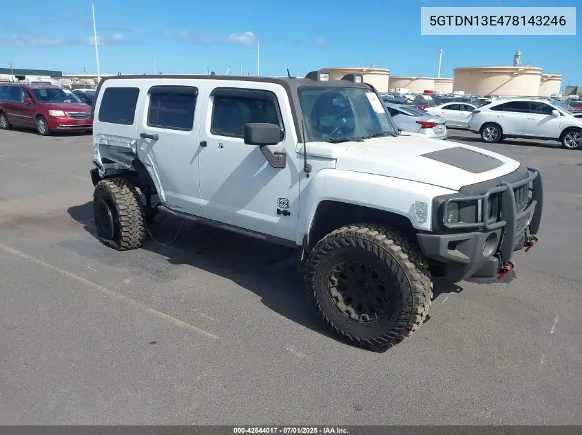 2007 Hummer H3 Suv VIN: 5GTDN13E478143246 Lot: 42644017