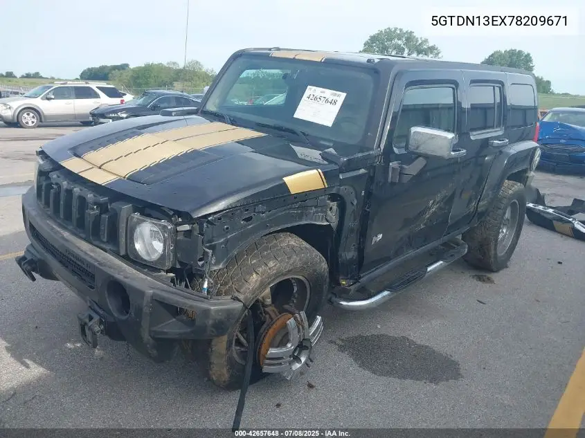 2007 Hummer H3 Suv VIN: 5GTDN13EX78209671 Lot: 42657648