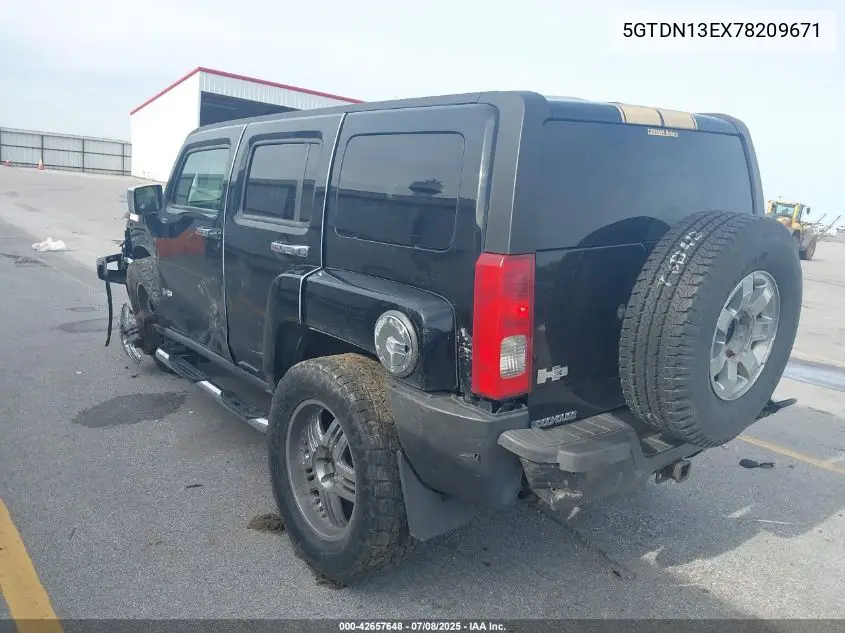 2007 Hummer H3 Suv VIN: 5GTDN13EX78209671 Lot: 42657648