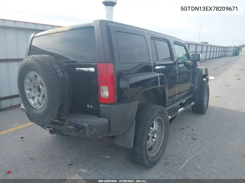 2007 Hummer H3 Suv VIN: 5GTDN13EX78209671 Lot: 42657648