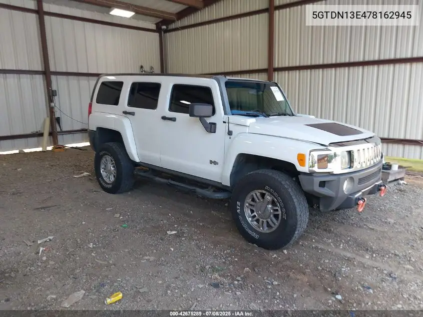 2007 Hummer H3 Suv VIN: 5GTDN13E478162945 Lot: 42675289