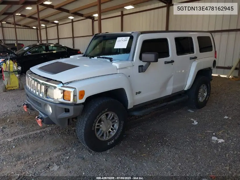 2007 Hummer H3 Suv VIN: 5GTDN13E478162945 Lot: 42675289