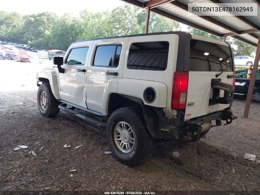 2007 Hummer H3 Suv VIN: 5GTDN13E478162945 Lot: 42675289