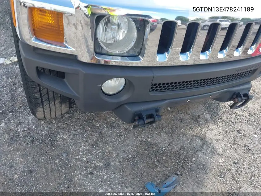 2007 Hummer H3 Suv VIN: 5GTDN13E478241189 Lot: 42675366