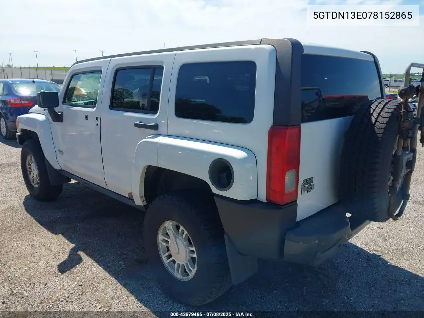2007 Hummer H3 Suv VIN: 5GTDN13E078152865 Lot: 42679465