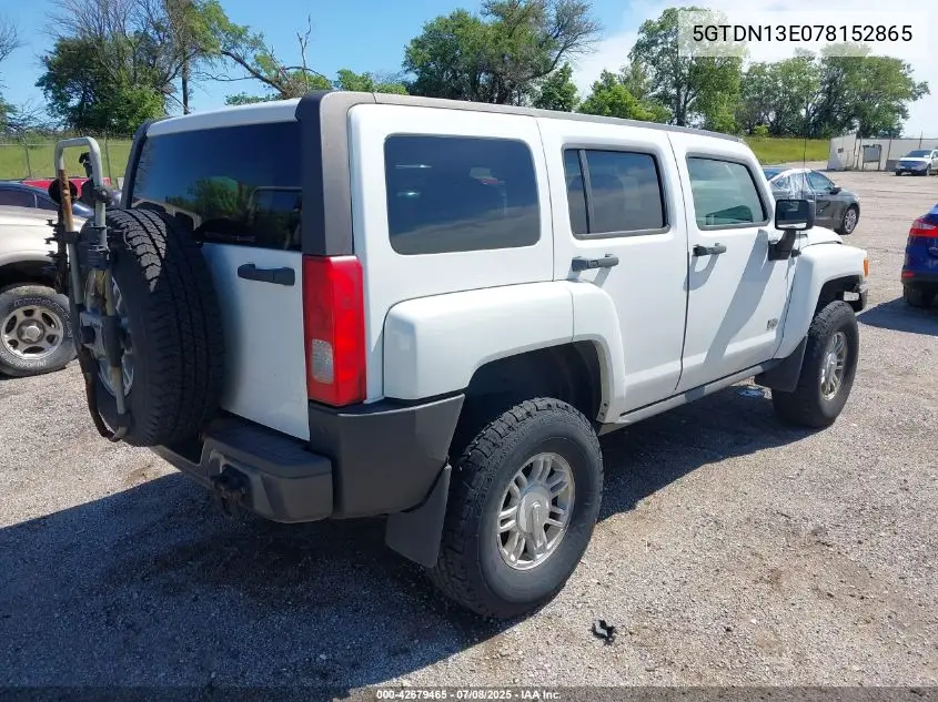 2007 Hummer H3 Suv VIN: 5GTDN13E078152865 Lot: 42679465