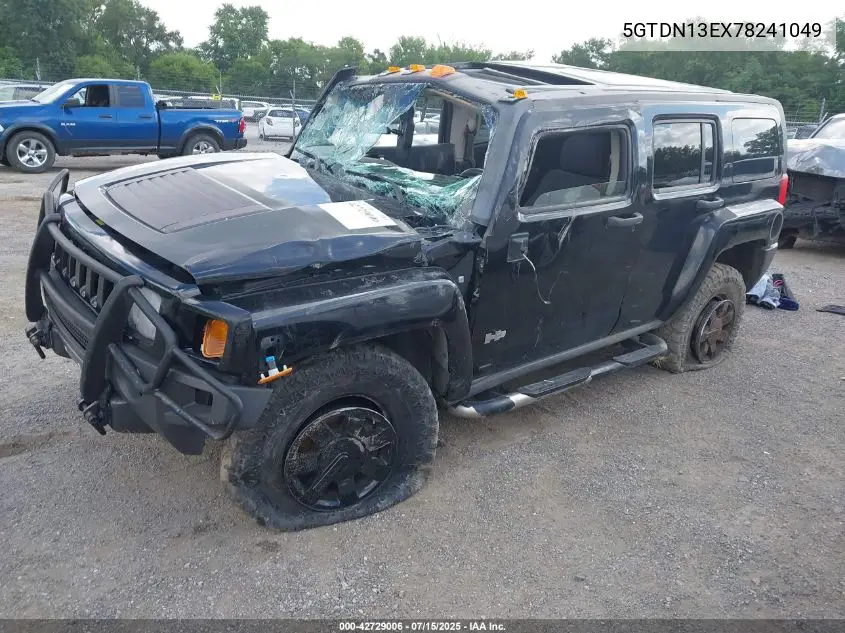 2007 Hummer H3 VIN: 5GTDN13EX78241049 Lot: 42729006