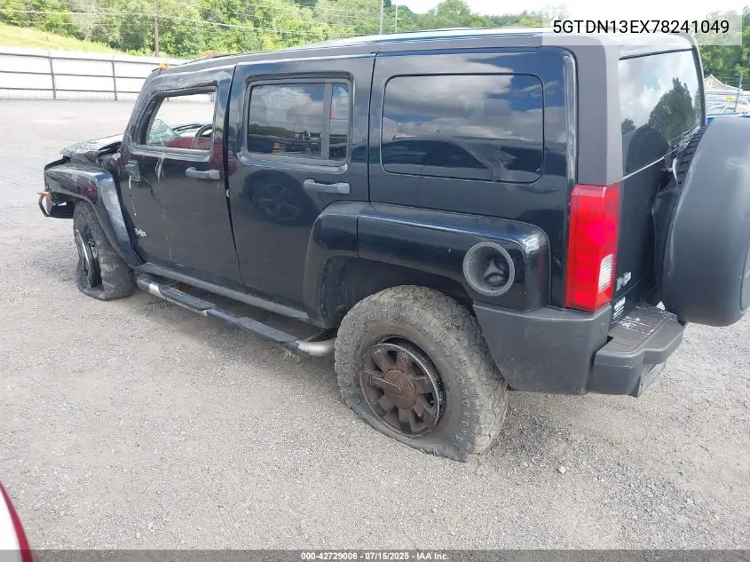 2007 Hummer H3 VIN: 5GTDN13EX78241049 Lot: 42729006