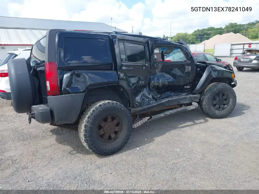2007 Hummer H3 VIN: 5GTDN13EX78241049 Lot: 42729006