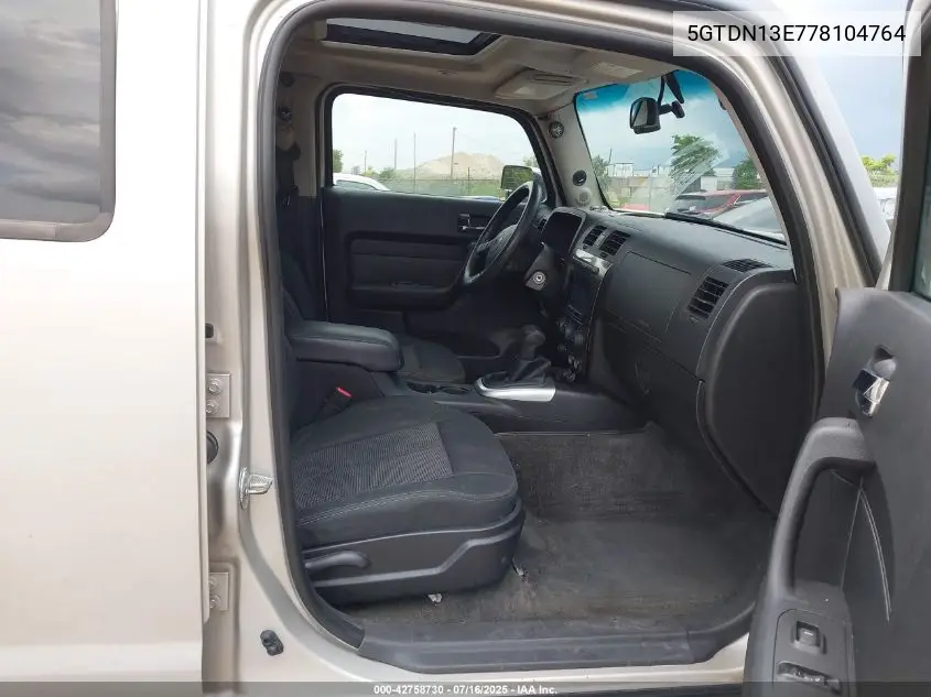 2007 Hummer H3 Suv VIN: 5GTDN13E778104764 Lot: 42758730