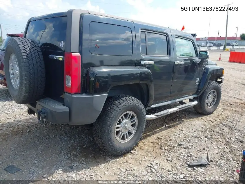 2007 Hummer H3 Suv VIN: 5GTDN13E378227493 Lot: 42761278