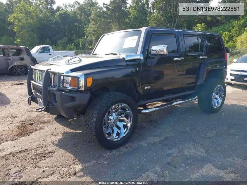 2007 Hummer H3 Suv VIN: 5GTDN13E978222881 Lot: 42768186