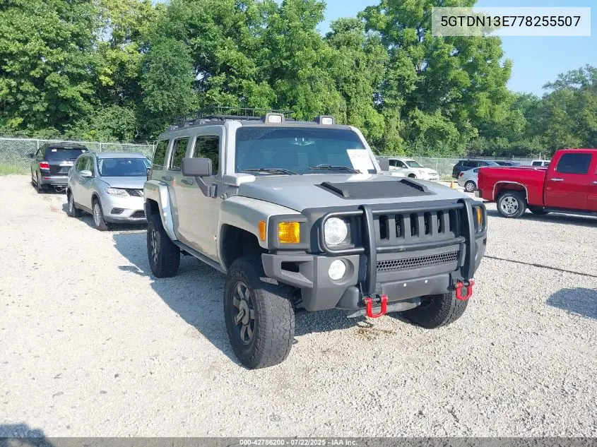 2007 Hummer H3 Suv VIN: 5GTDN13E778255507 Lot: 42786200