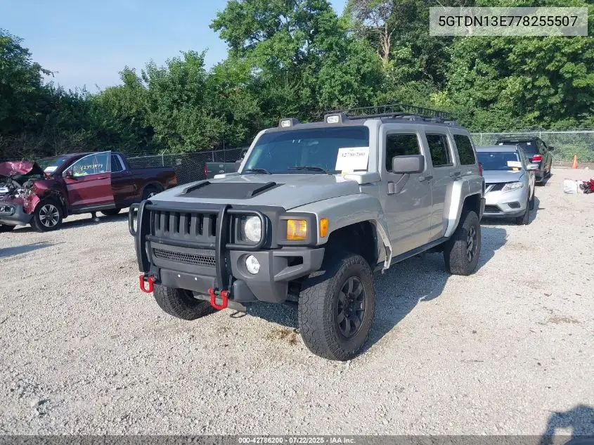 2007 Hummer H3 Suv VIN: 5GTDN13E778255507 Lot: 42786200