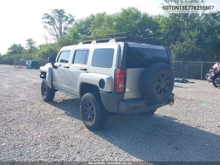 2007 Hummer H3 Suv VIN: 5GTDN13E778255507 Lot: 42786200