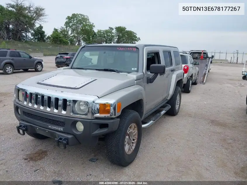 2007 Hummer H3 Suv VIN: 5GTDN13E678177267 Lot: 42803398