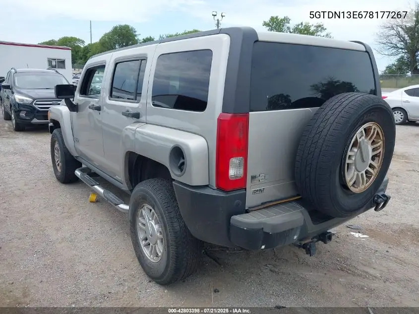2007 Hummer H3 Suv VIN: 5GTDN13E678177267 Lot: 42803398