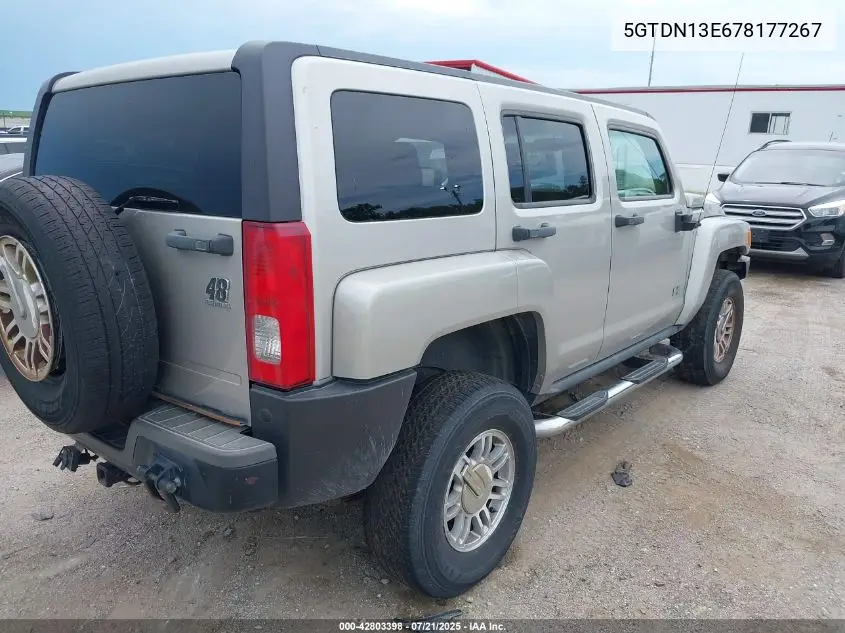 2007 Hummer H3 Suv VIN: 5GTDN13E678177267 Lot: 42803398