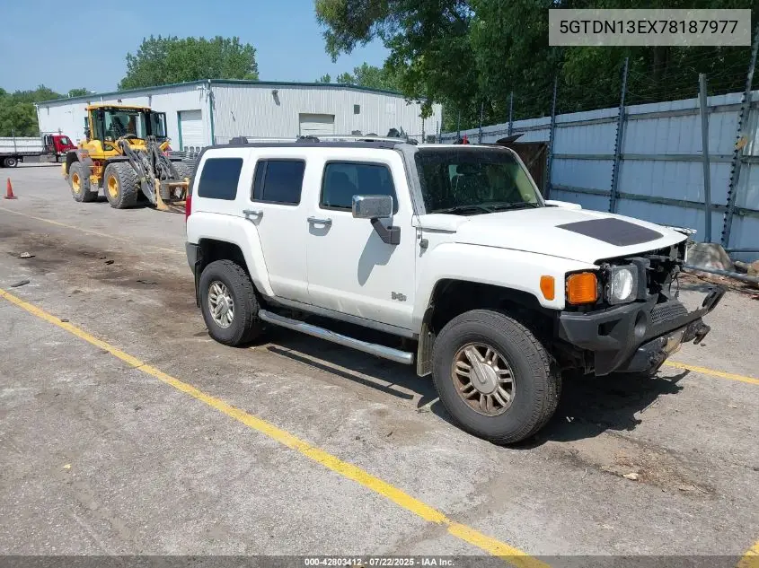 2007 Hummer H3 Suv VIN: 5GTDN13EX78187977 Lot: 42803412