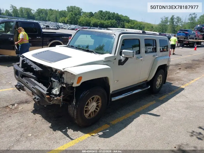 2007 Hummer H3 Suv VIN: 5GTDN13EX78187977 Lot: 42803412