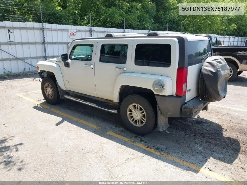 2007 Hummer H3 Suv VIN: 5GTDN13EX78187977 Lot: 42803412