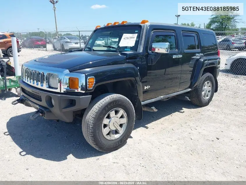 2008 Hummer H3 Suv VIN: 5GTEN43E088185985 Lot: 42563806