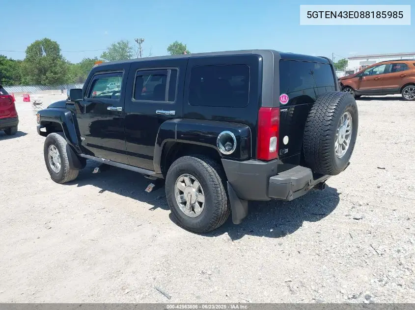 2008 Hummer H3 Suv VIN: 5GTEN43E088185985 Lot: 42563806