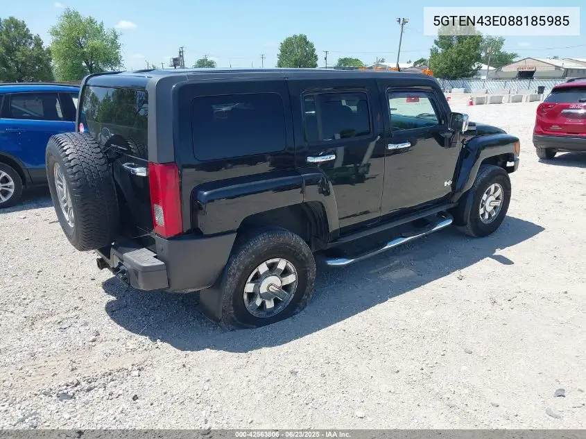 2008 Hummer H3 Suv VIN: 5GTEN43E088185985 Lot: 42563806