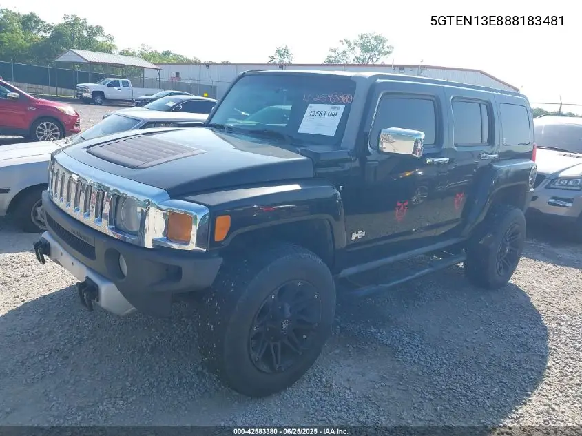 2008 Hummer H3 Suv VIN: 5GTEN13E888183481 Lot: 42583380