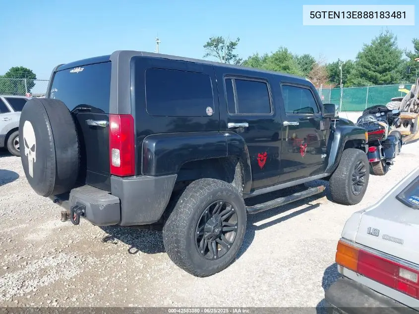 2008 Hummer H3 Suv VIN: 5GTEN13E888183481 Lot: 42583380