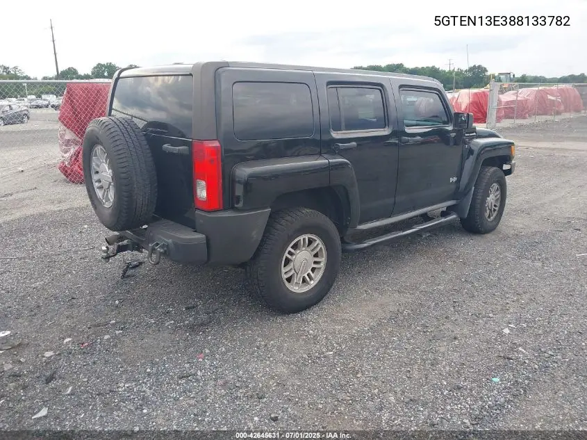 2008 Hummer H3 Suv VIN: 5GTEN13E388133782 Lot: 42645631