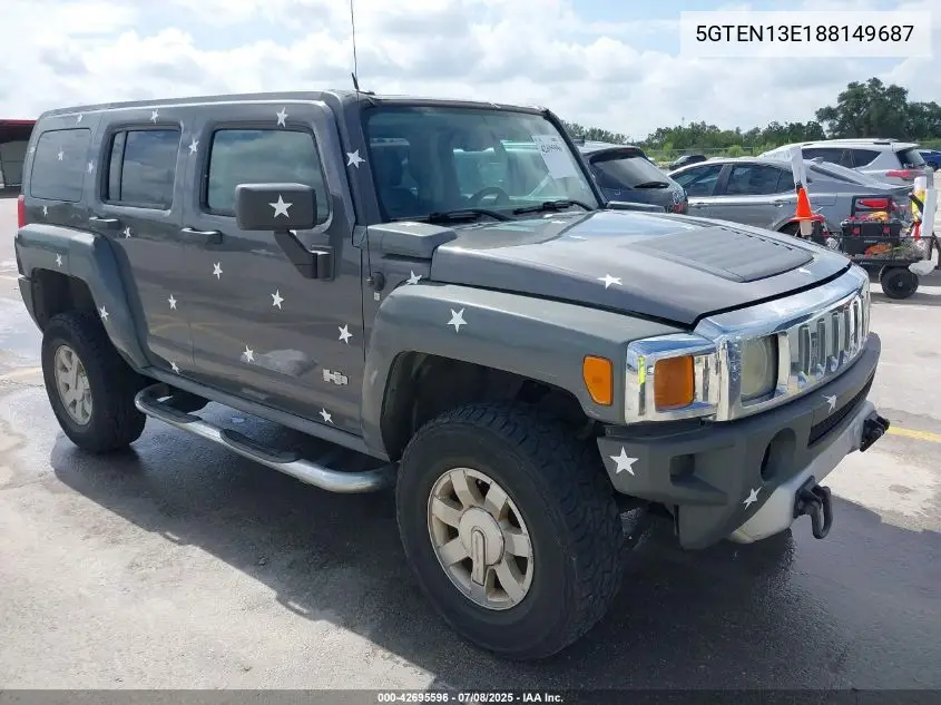 2008 Hummer H3 Suv VIN: 5GTEN13E188149687 Lot: 42695596