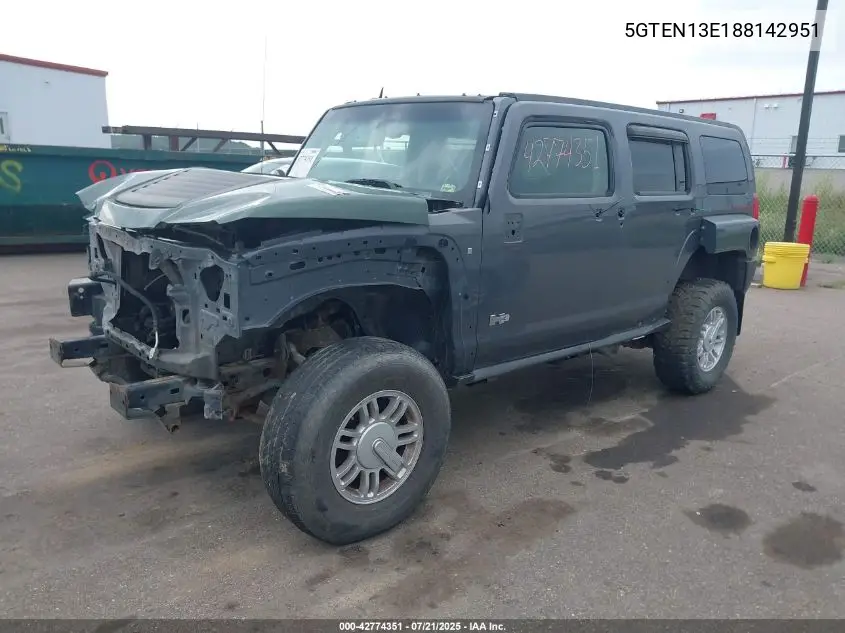 2008 Hummer H3 Suv VIN: 5GTEN13E188142951 Lot: 42774351