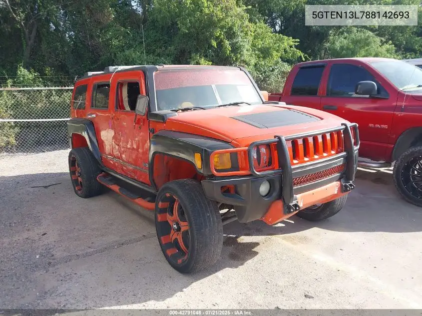 2008 Hummer H3 Suv Alpha VIN: 5GTEN13L788142693 Lot: 42791048