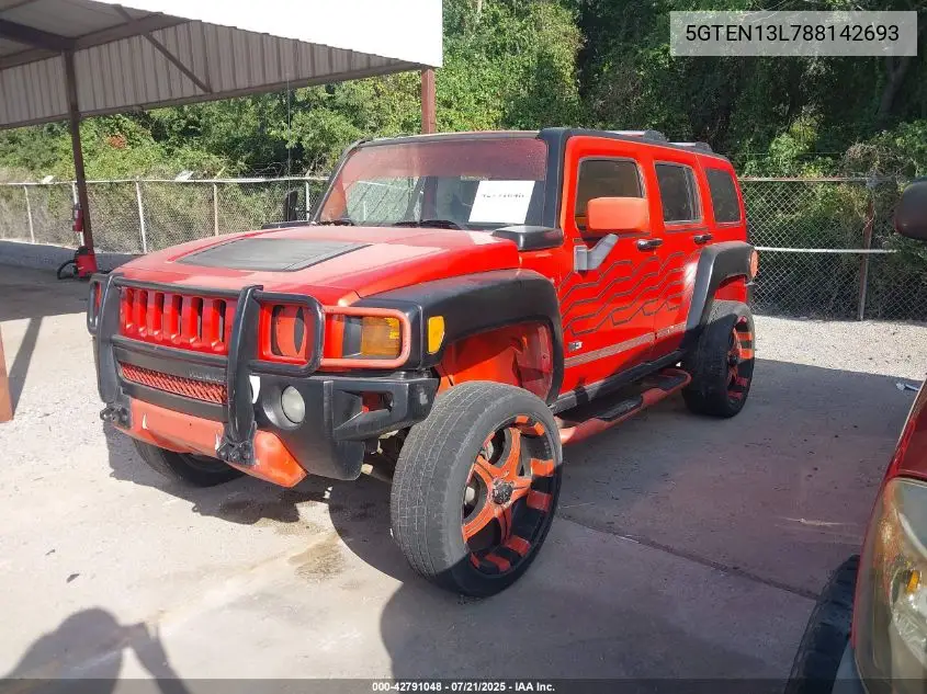 2008 Hummer H3 Suv Alpha VIN: 5GTEN13L788142693 Lot: 42791048