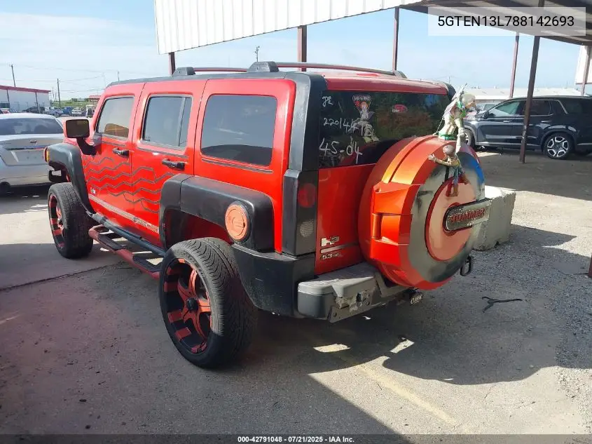 2008 Hummer H3 Suv Alpha VIN: 5GTEN13L788142693 Lot: 42791048