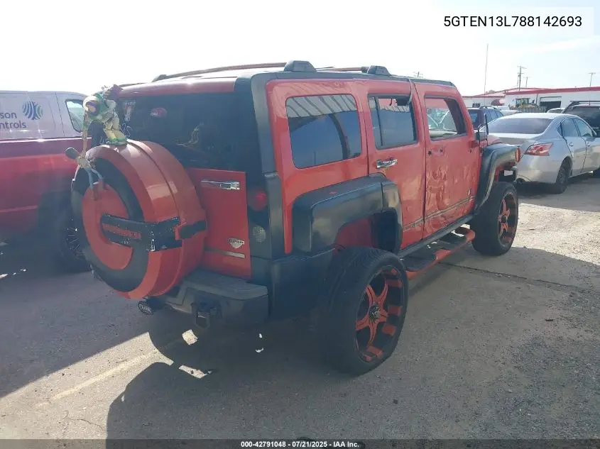2008 Hummer H3 Suv Alpha VIN: 5GTEN13L788142693 Lot: 42791048