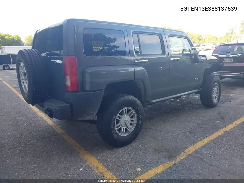 2008 Hummer H3 Suv VIN: 5GTEN13E388137539 Lot: 42810535