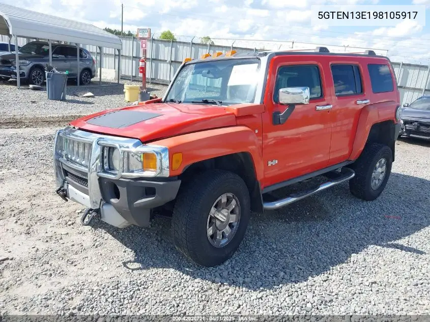 2009 Hummer H3 Suv VIN: 5GTEN13E198105917 Lot: 42020721